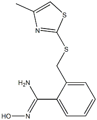 N'-hydroxy-2-{[(4-methyl-1,3-thiazol-2-yl)sulfanyl]methyl}benzene-1-carboximidamide 구조식 이미지