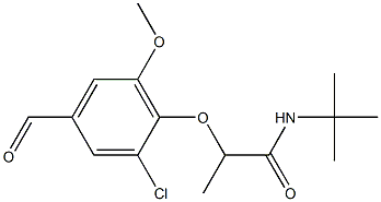 N-tert-butyl-2-(2-chloro-4-formyl-6-methoxyphenoxy)propanamide Structure