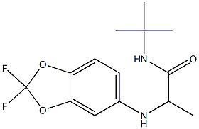 N-tert-butyl-2-[(2,2-difluoro-2H-1,3-benzodioxol-5-yl)amino]propanamide Structure