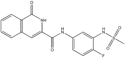 3-Isoquinolinecarboxamide,  N-[4-fluoro-3-[(methylsulfonyl)amino]phenyl]-1,2-dihydro-1-oxo- Structure