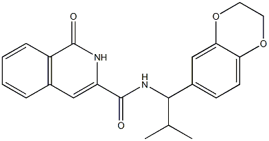 3-Isoquinolinecarboxamide,  N-[1-(2,3-dihydro-1,4-benzodioxin-6-yl)-2-methylpropyl]-1,2-dihydro-1-oxo- 구조식 이미지