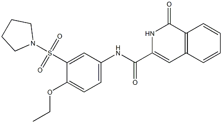 3-Isoquinolinecarboxamide,  N-[4-ethoxy-3-(1-pyrrolidinylsulfonyl)phenyl]-1,2-dihydro-1-oxo- Structure