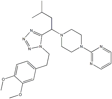 2-[4-[1-[1-[2-(3,4-dimethoxyphenyl)ethyl]tetrazol-5-yl]-3-methyl-butyl]piperazin-1-yl]pyrimidine Structure