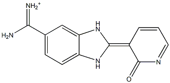 [amino-[(2E)-2-(2-oxopyridin-3-ylidene)-1,3-dihydrobenzoimidazol-5-yl]methylidene]azanium Structure