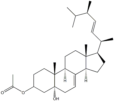 3-Acetoxyergosta-7,22-dien-5a-ol 구조식 이미지