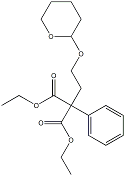 2-Phenyl-2-[2-(tetrahydro-pyran-2-yloxy)-ethyl]-malonic acid diethyl ester 구조식 이미지