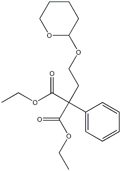 2-Phenyl-2-[2-(tetrahydro-pyran-2-yloxy)-ethyl]-malonic acid diethyl ester Structure