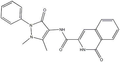 3-Isoquinolinecarboxamide,  N-(2,3-dihydro-1,5-dimethyl-3-oxo-2-phenyl-1H-pyrazol-4-yl)-1,2-dihydro-1-oxo- Structure