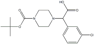 2-(4-(tert-butoxycarbonyl)piperazin-1-yl)-2-(3-chlorophenyl)acetic acid 구조식 이미지