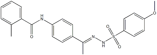 N-(4-{N-[(4-methoxyphenyl)sulfonyl]ethanehydrazonoyl}phenyl)-2-methylbenzamide 구조식 이미지