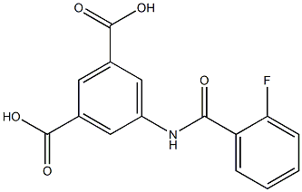 5-[(2-fluorobenzoyl)amino]isophthalic acid 구조식 이미지