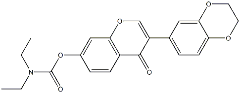 3-(2,3-dihydro-1,4-benzodioxin-6-yl)-4-oxo-4H-chromen-7-yl diethylcarbamate Structure