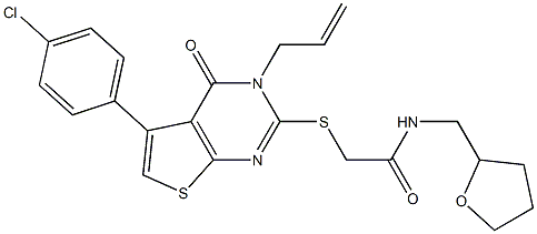 2-{[3-allyl-5-(4-chlorophenyl)-4-oxo-3,4-dihydrothieno[2,3-d]pyrimidin-2-yl]sulfanyl}-N-(tetrahydro-2-furanylmethyl)acetamide Structure