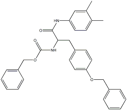benzyl 1-[4-(benzyloxy)benzyl]-2-(3,4-dimethylanilino)-2-oxoethylcarbamate 구조식 이미지