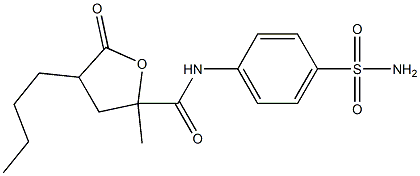 N-[4-(aminosulfonyl)phenyl]-4-butyl-2-methyl-5-oxotetrahydro-2-furancarboxamide Structure