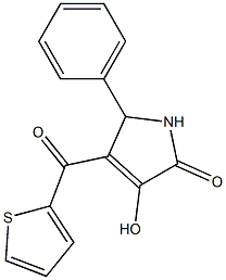 3-hydroxy-5-phenyl-4-(2-thienylcarbonyl)-1,5-dihydro-2H-pyrrol-2-one Structure