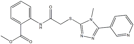 methyl 2-({[(4-methyl-5-pyridin-3-yl-4H-1,2,4-triazol-3-yl)sulfanyl]acetyl}amino)benzoate 구조식 이미지
