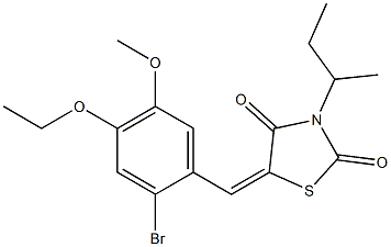 5-(2-bromo-4-ethoxy-5-methoxybenzylidene)-3-sec-butyl-1,3-thiazolidine-2,4-dione 구조식 이미지