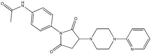 N-(4-{2,5-dioxo-3-[4-(2-pyridinyl)-1-piperazinyl]-1-pyrrolidinyl}phenyl)acetamide 구조식 이미지