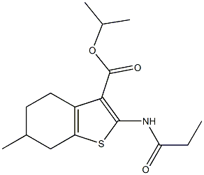 isopropyl 6-methyl-2-(propionylamino)-4,5,6,7-tetrahydro-1-benzothiophene-3-carboxylate Structure