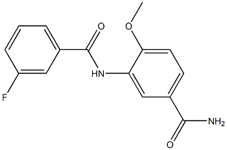 3-[(3-fluorobenzoyl)amino]-4-methoxybenzamide 구조식 이미지