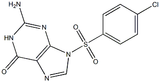 2-amino-9-[(4-chlorophenyl)sulfonyl]-1,9-dihydro-6H-purin-6-one 구조식 이미지