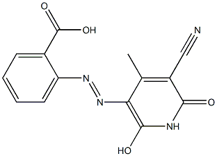 2-[(5-cyano-2-hydroxy-4-methyl-6-oxo-1,6-dihydro-3-pyridinyl)diazenyl]benzoic acid Structure