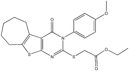 ethyl {[3-(4-methoxyphenyl)-4-oxo-3,5,6,7,8,9-hexahydro-4H-cyclohepta[4,5]thieno[2,3-d]pyrimidin-2-yl]sulfanyl}acetate Structure