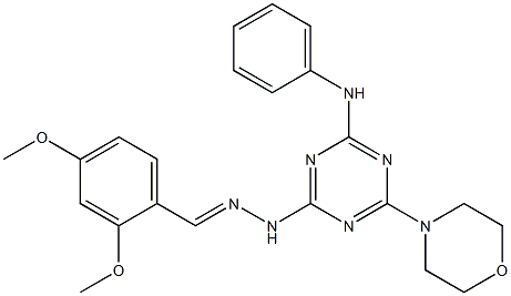 2,4-dimethoxybenzaldehyde [4-anilino-6-(4-morpholinyl)-1,3,5-triazin-2-yl]hydrazone 구조식 이미지