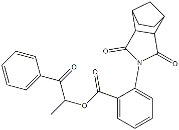 1-methyl-2-oxo-2-phenylethyl 2-(3,5-dioxo-4-azatricyclo[5.2.1.0~2,6~]dec-4-yl)benzoate Structure