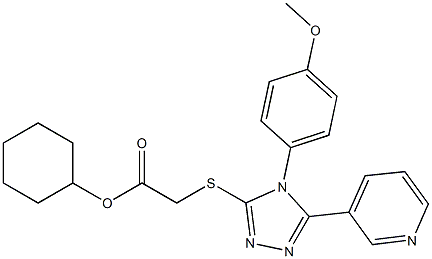 cyclohexyl ({4-[4-(methyloxy)phenyl]-5-pyridin-3-yl-4H-1,2,4-triazol-3-yl}sulfanyl)acetate Structure