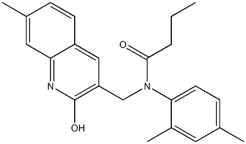 N-(2,4-dimethylphenyl)-N-[(2-hydroxy-7-methyl-3-quinolinyl)methyl]butanamide Structure