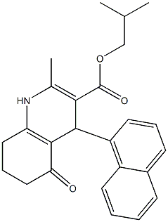 isobutyl 2-methyl-4-(1-naphthyl)-5-oxo-1,4,5,6,7,8-hexahydroquinoline-3-carboxylate Structure