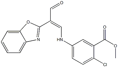 methyl 5-{[2-(1,3-benzoxazol-2-yl)-3-oxo-1-propenyl]amino}-2-chlorobenzoate 구조식 이미지