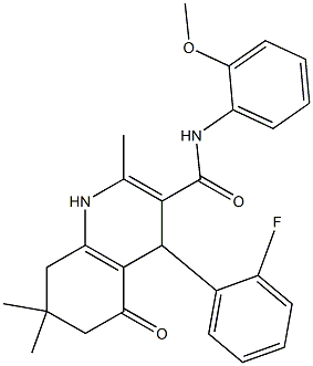 4-(2-fluorophenyl)-N-(2-methoxyphenyl)-2,7,7-trimethyl-5-oxo-1,4,5,6,7,8-hexahydro-3-quinolinecarboxamide 구조식 이미지