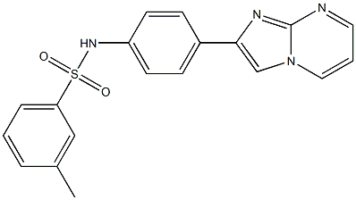 N-(4-imidazo[1,2-a]pyrimidin-2-ylphenyl)-3-methylbenzenesulfonamide 구조식 이미지