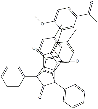 4-(5-acetyl-2-methoxyphenyl)-8,9-bis(4-methylphenyl)-1,7-diphenyl-4-azatricyclo[5.2.1.0~2,6~]dec-8-ene-3,5,10-trione 구조식 이미지