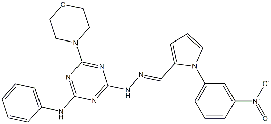 1-{3-nitrophenyl}-1H-pyrrole-2-carbaldehyde [4-anilino-6-(4-morpholinyl)-1,3,5-triazin-2-yl]hydrazone Structure