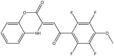 3-[2-oxo-2-(2,3,5,6-tetrafluoro-4-methoxyphenyl)ethylidene]-3,4-dihydro-2H-1,4-benzoxazin-2-one 구조식 이미지