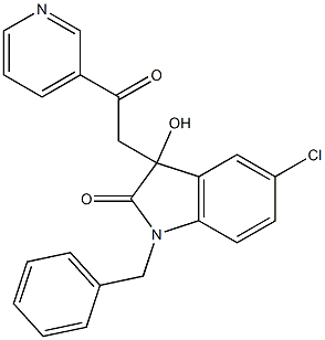 1-benzyl-5-chloro-3-hydroxy-3-[2-oxo-2-(3-pyridinyl)ethyl]-1,3-dihydro-2H-indol-2-one 구조식 이미지