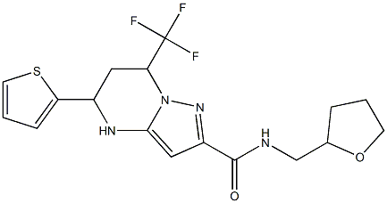 N-(tetrahydro-2-furanylmethyl)-5-(2-thienyl)-7-(trifluoromethyl)-4,5,6,7-tetrahydropyrazolo[1,5-a]pyrimidine-2-carboxamide Structure