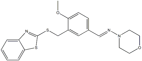 N-{3-[(1,3-benzothiazol-2-ylsulfanyl)methyl]-4-methoxybenzylidene}-N-(4-morpholinyl)amine 구조식 이미지