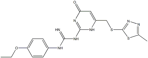 N-(4-ethoxyphenyl)-N'-(6-{[(5-methyl-1,3,4-thiadiazol-2-yl)thio]methyl}-4-oxo-1,4-dihydro-2-pyrimidinyl)guanidine 구조식 이미지