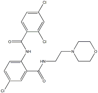 2,4-dichloro-N-[4-chloro-2-({[2-(4-morpholinyl)ethyl]amino}carbonyl)phenyl]benzamide 구조식 이미지
