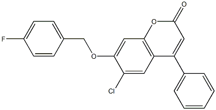 6-chloro-7-[(4-fluorobenzyl)oxy]-4-phenyl-2H-chromen-2-one Structure