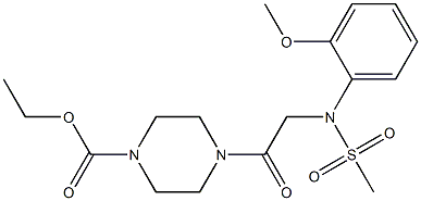 ethyl 4-{[2-methoxy(methylsulfonyl)anilino]acetyl}-1-piperazinecarboxylate Structure