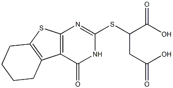 2-[(4-oxo-3,4,5,6,7,8-hexahydro[1]benzothieno[2,3-d]pyrimidin-2-yl)sulfanyl]succinic acid 구조식 이미지