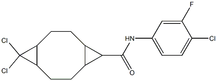 10,10-dichloro-N-(4-chloro-3-fluorophenyl)tricyclo[7.1.0.0~4,6~]decane-5-carboxamide 구조식 이미지