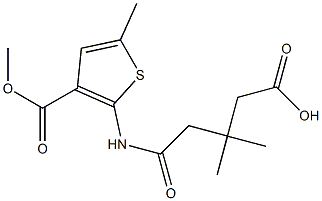 5-{[3-(methoxycarbonyl)-5-methyl-2-thienyl]amino}-3,3-dimethyl-5-oxopentanoic acid 구조식 이미지