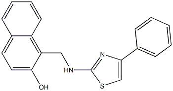 1-{[(4-phenyl-1,3-thiazol-2-yl)amino]methyl}-2-naphthol 구조식 이미지